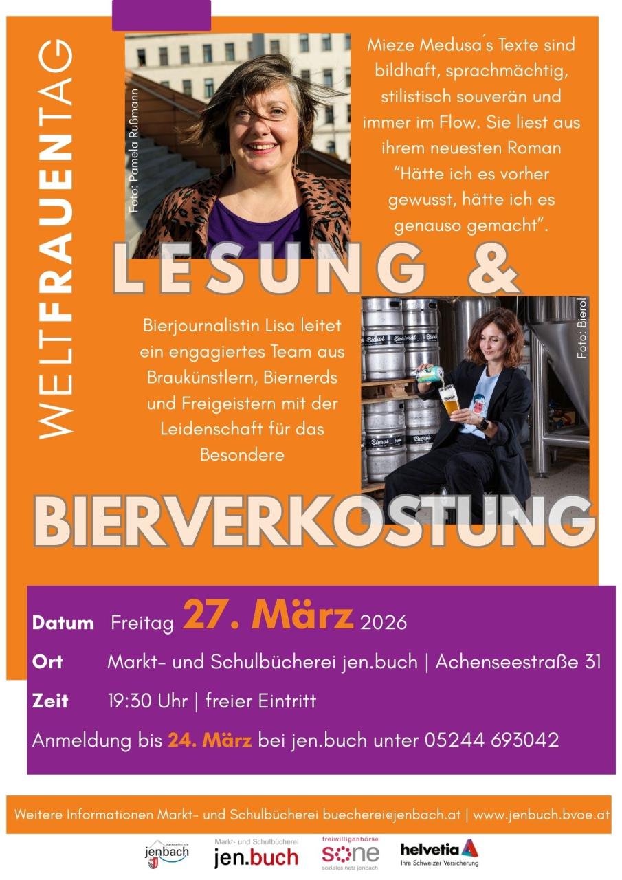 Einladung zu einer Lesung und Bierverkostung