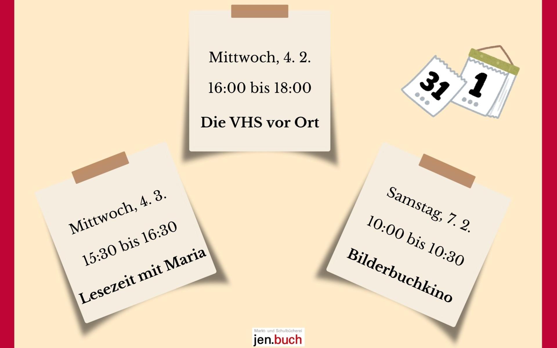 Die nächsten Termine in der Bücherei